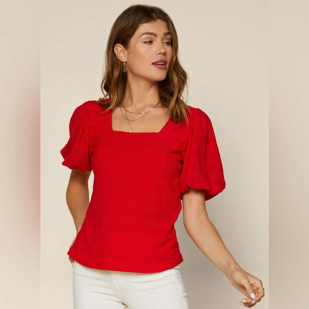 Skies Are Blue Puff Sleeve Top